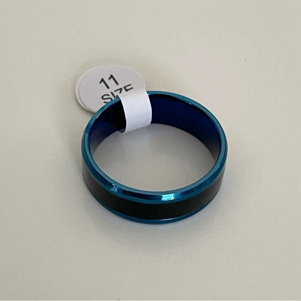 Men’s Celsius Body Temperature Blue and Black Ring Size 11